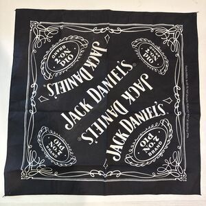 Black 20.5” Jack Daniels Old No. 7 Brand Handkerchief Bandana Scarf